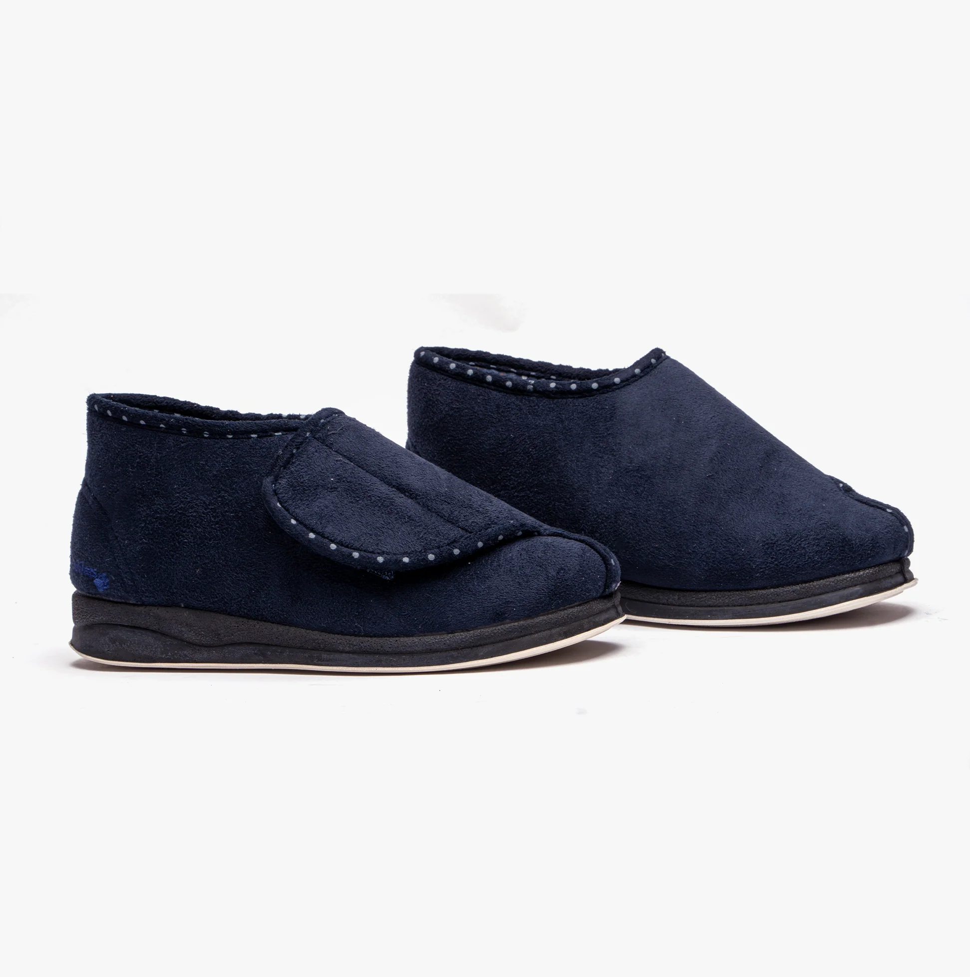 Padders CHERISH Womens (2E Fit) Touch Fasten Boot Slippers Navy - Image 3
