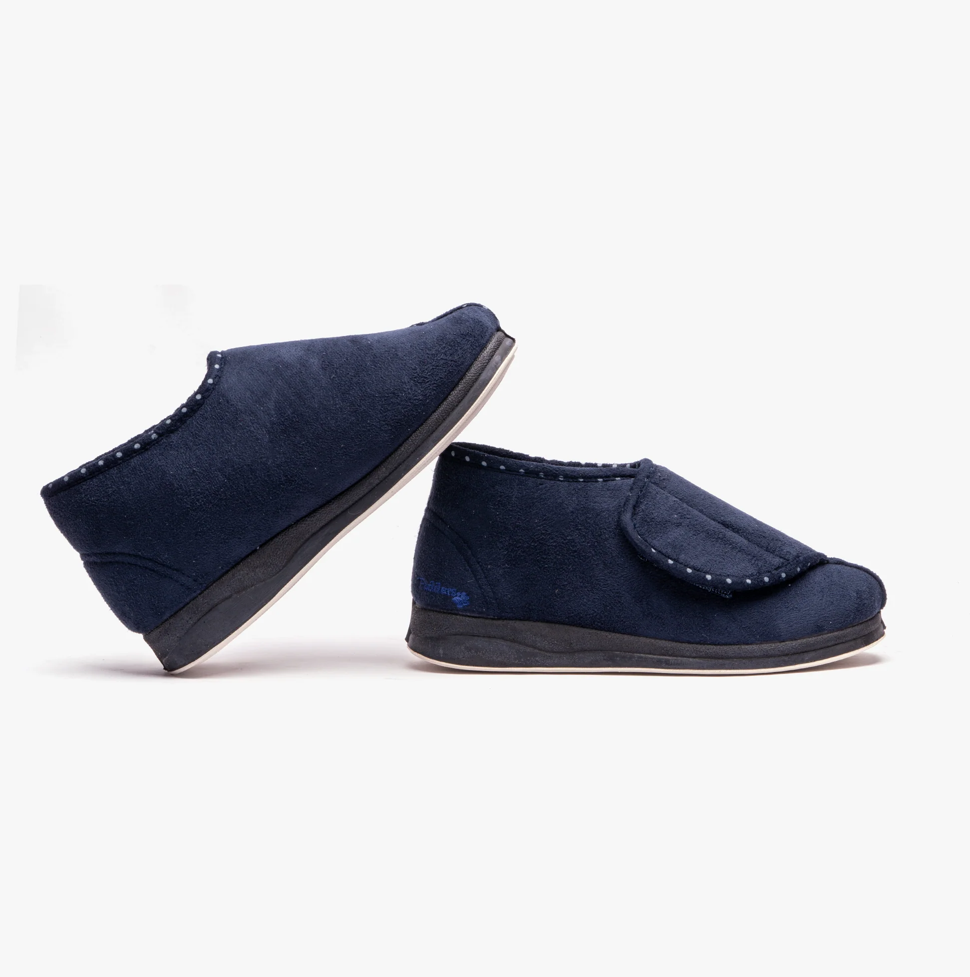 Padders CHERISH Womens (2E Fit) Touch Fasten Boot Slippers Navy - Image 4