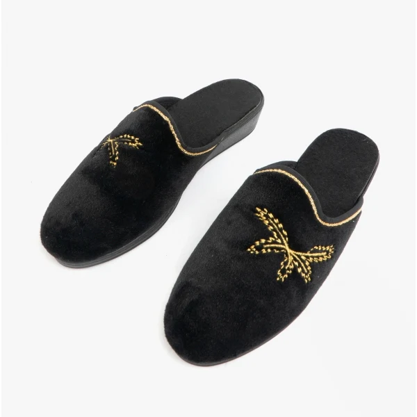 HOS Comfort THERESA Womens Mule Slippers Black - Image 3
