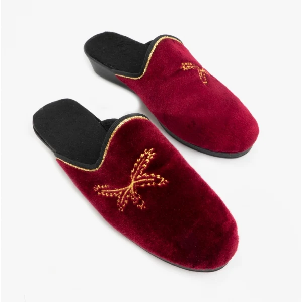 HOS Comfort THERESA Womens Mule Slippers Wine - Image 3