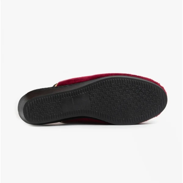 HOS Comfort THERESA Womens Mule Slippers Wine - Image 4